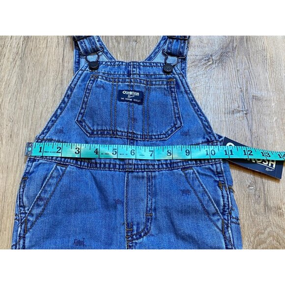 Oshkosh Bgosh Blue Denim Overalls 18M Adjustable Straps Side Pockets Toddler Boy - Picture 5 of 7